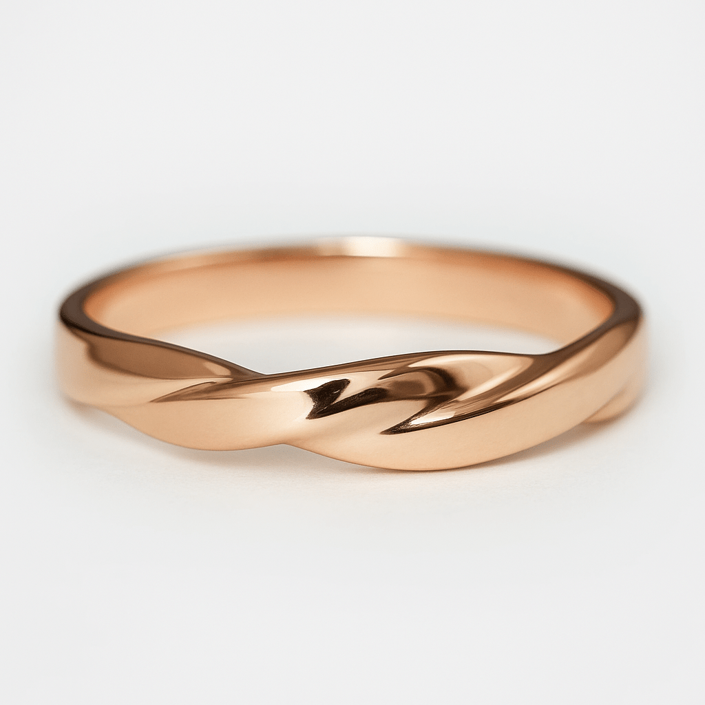 Gold Twist Band Ring Lidia - SOVATS