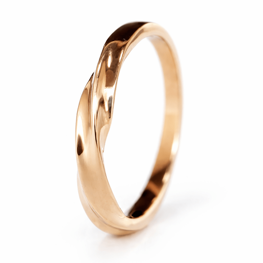 Gold Twist Band Ring Lidia - SOVATS