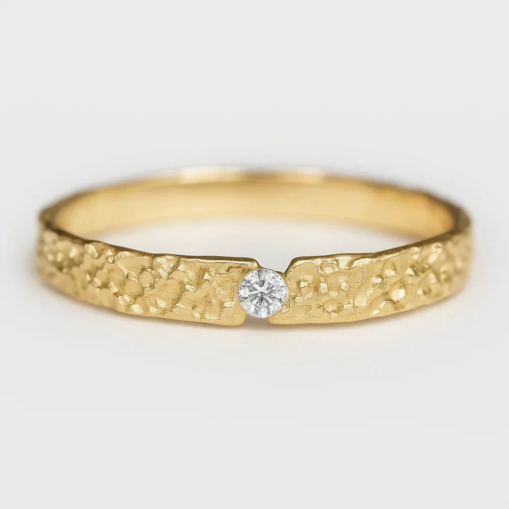 Hammered Diamond Band Ring Augie - SOVATS