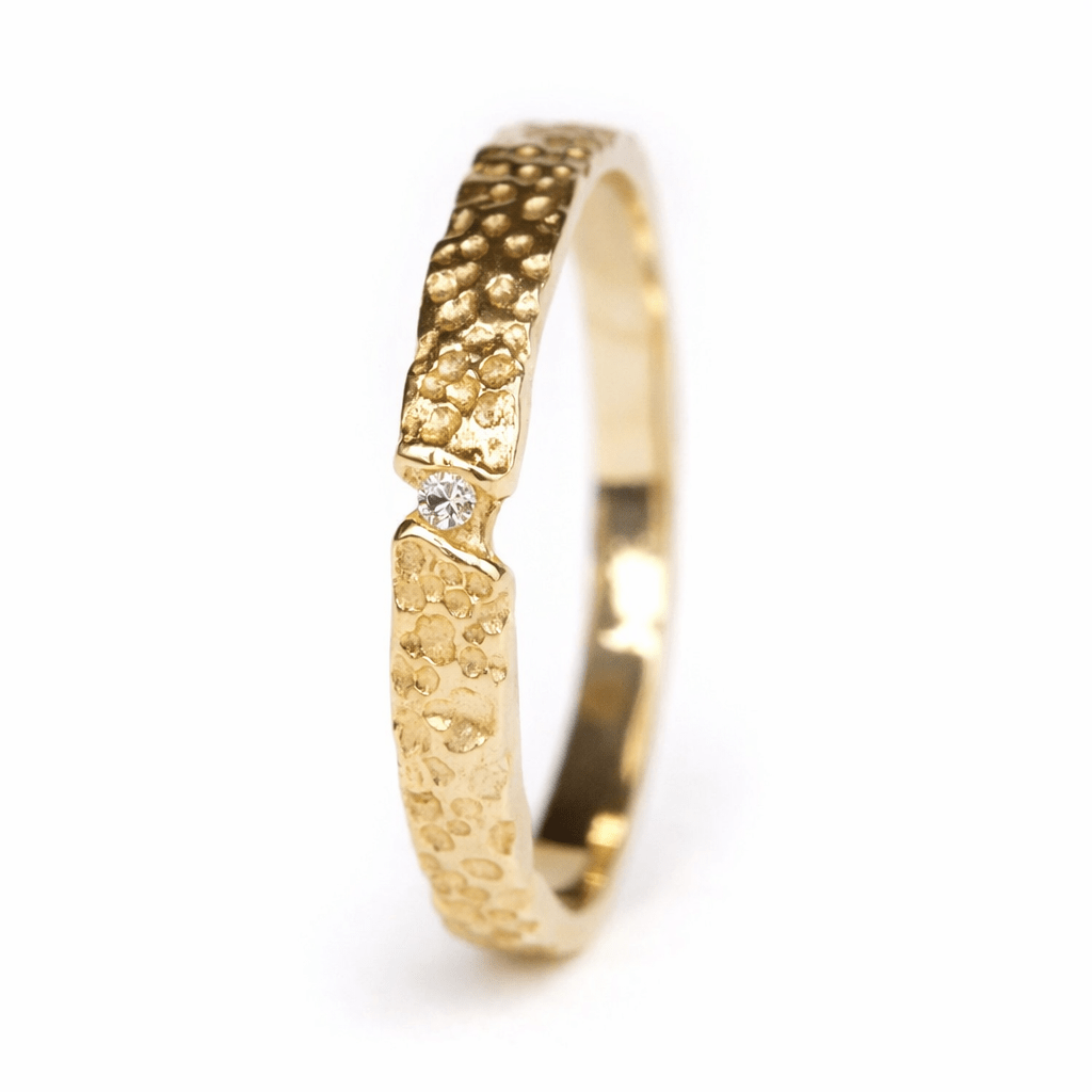 Hammered Diamond Band Ring Augie - SOVATS