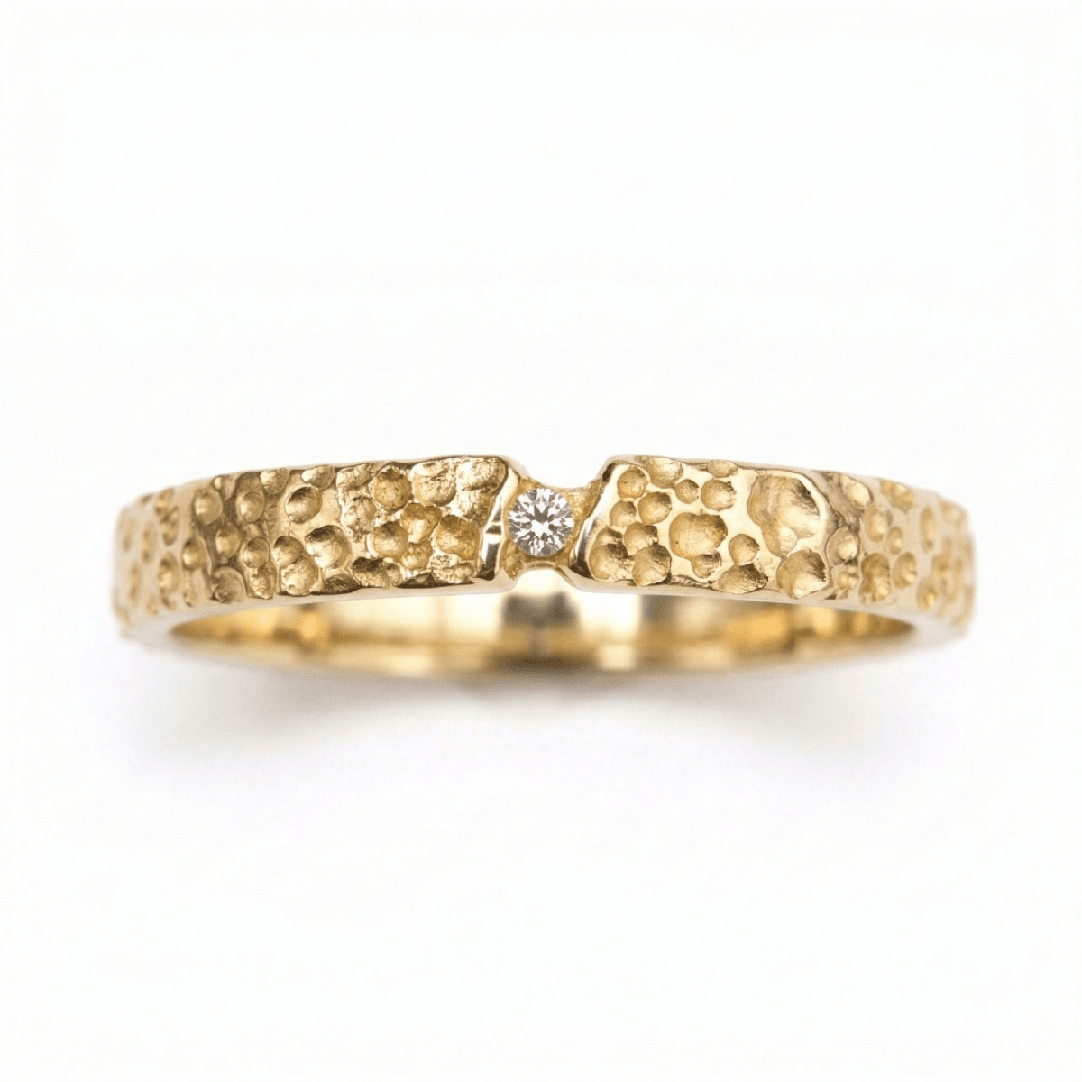 Hammered Diamond Band Ring Augie - SOVATS