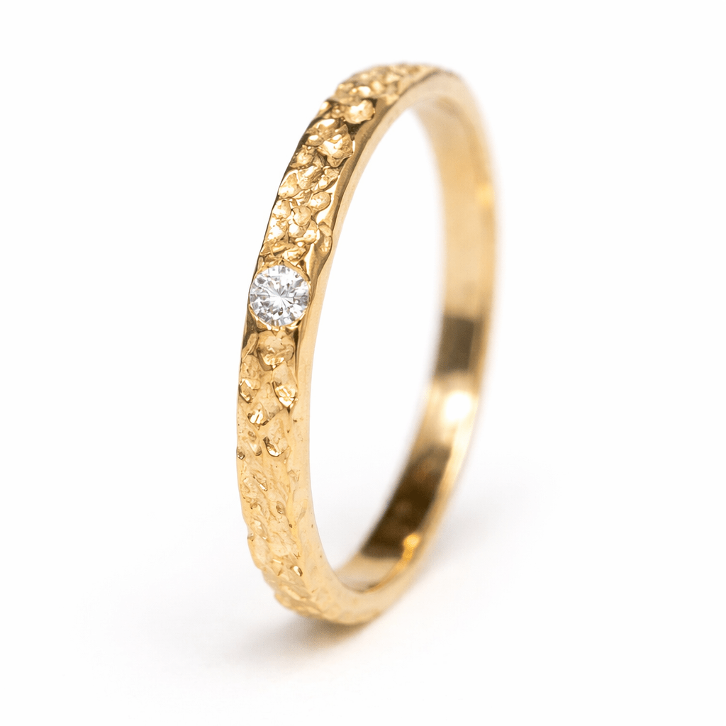 Hammered Diamond Band Ring Esther - SOVATS
