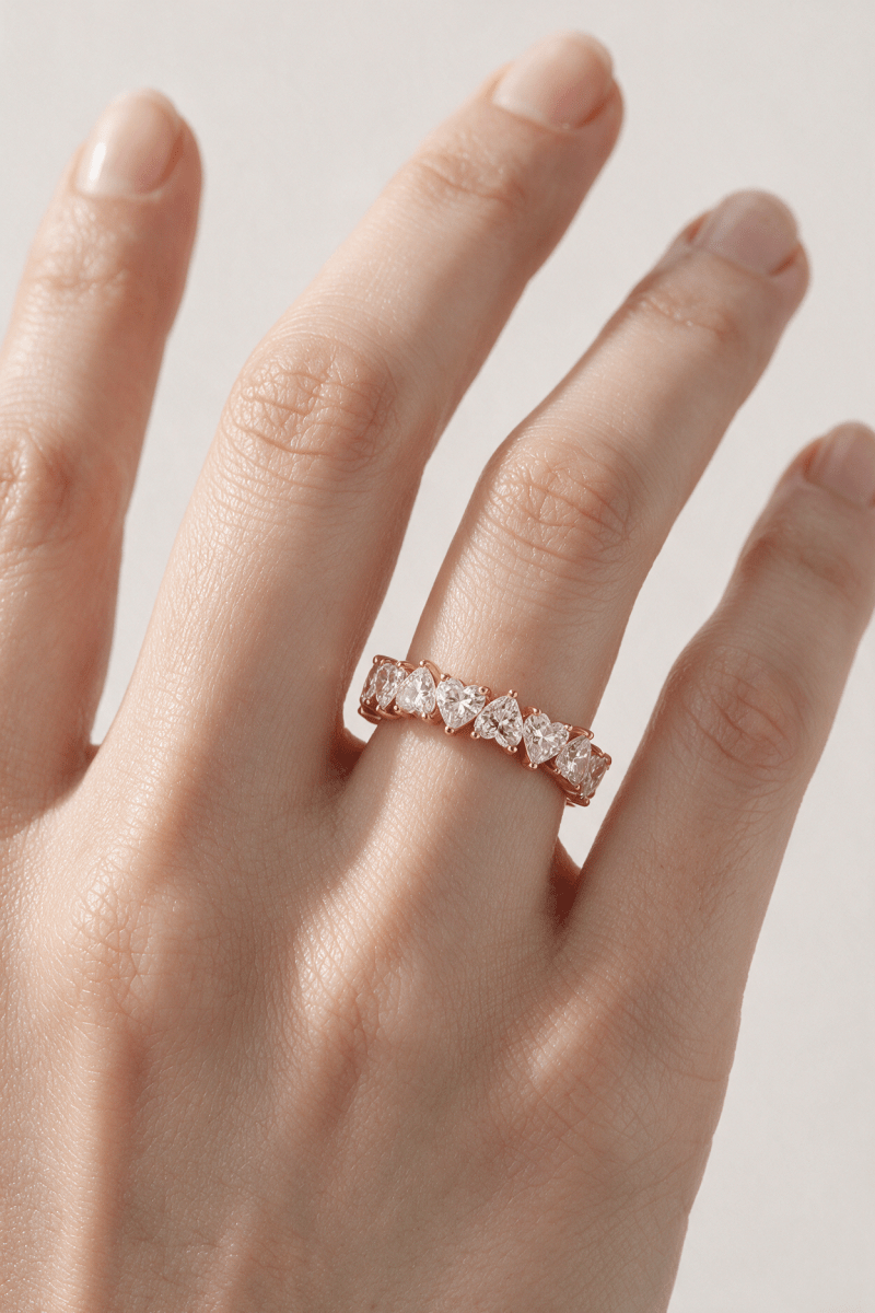 Heart Shape Lab Diamond Eternity Band - SOVATS
