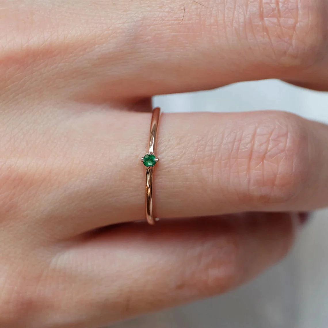 Emerald Solitaire Ring Eva - SOVATS