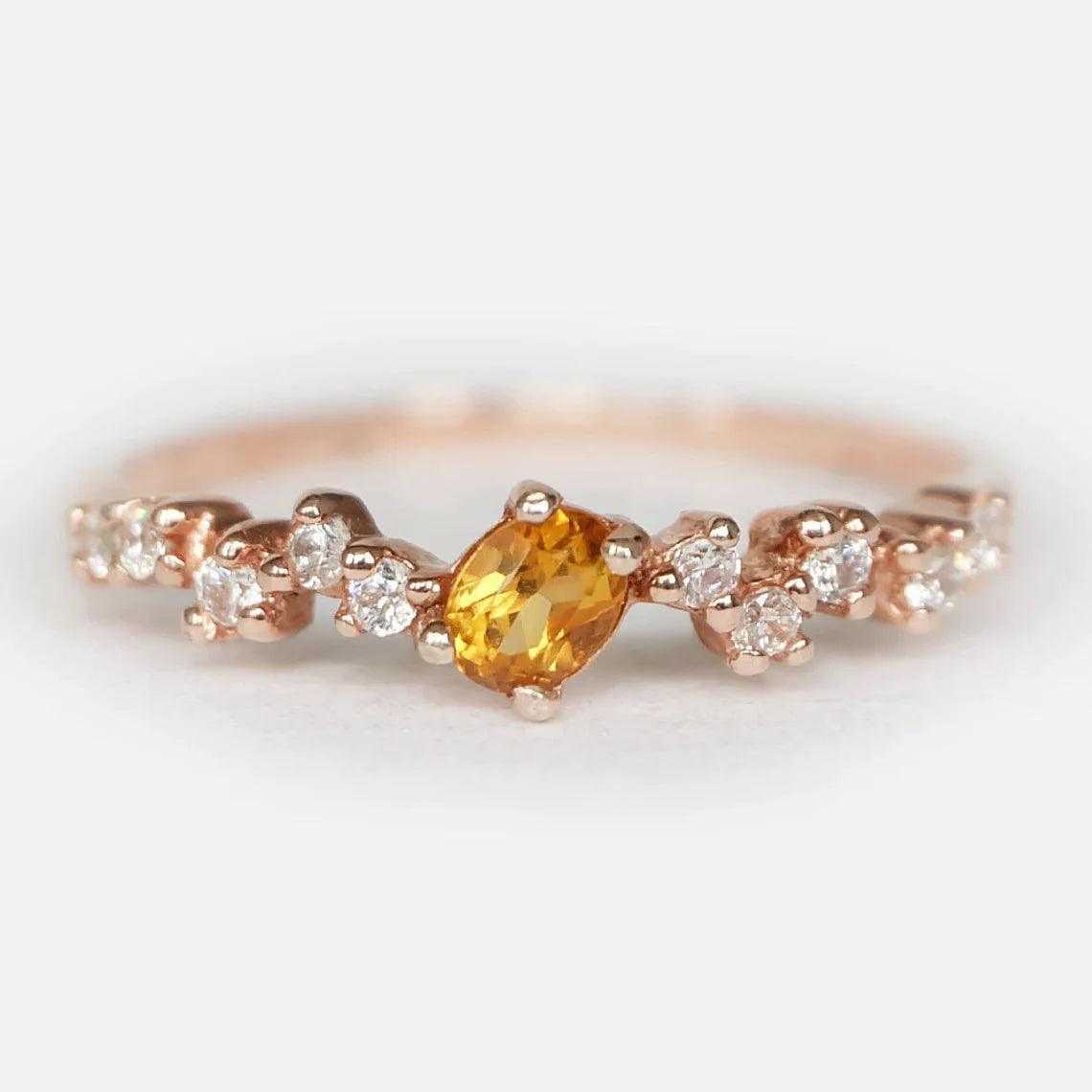 Citrine Diamond Ring Agnes - SOVATS