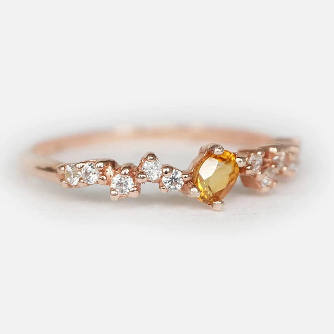 Citrine Diamond Ring Agnes - SOVATS