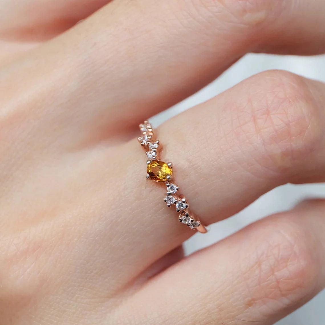 Citrine Diamond Ring Agnes - SOVATS