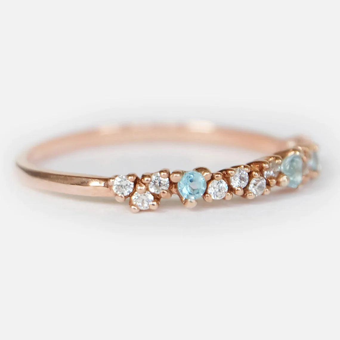 Aquamarine Diamond Band Mint - SOVATS