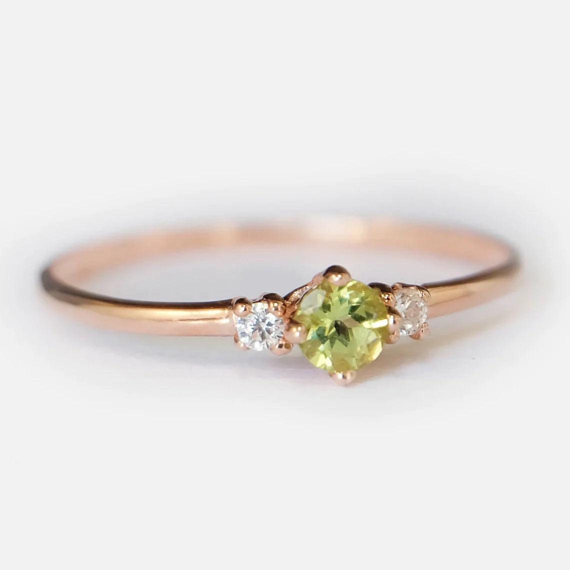 Peridot Diamond Ring Toki - SOVATS