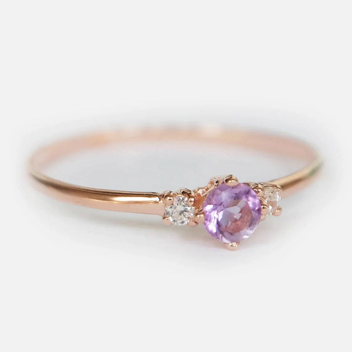 Amethyst Diamond Ring Toki - SOVATS