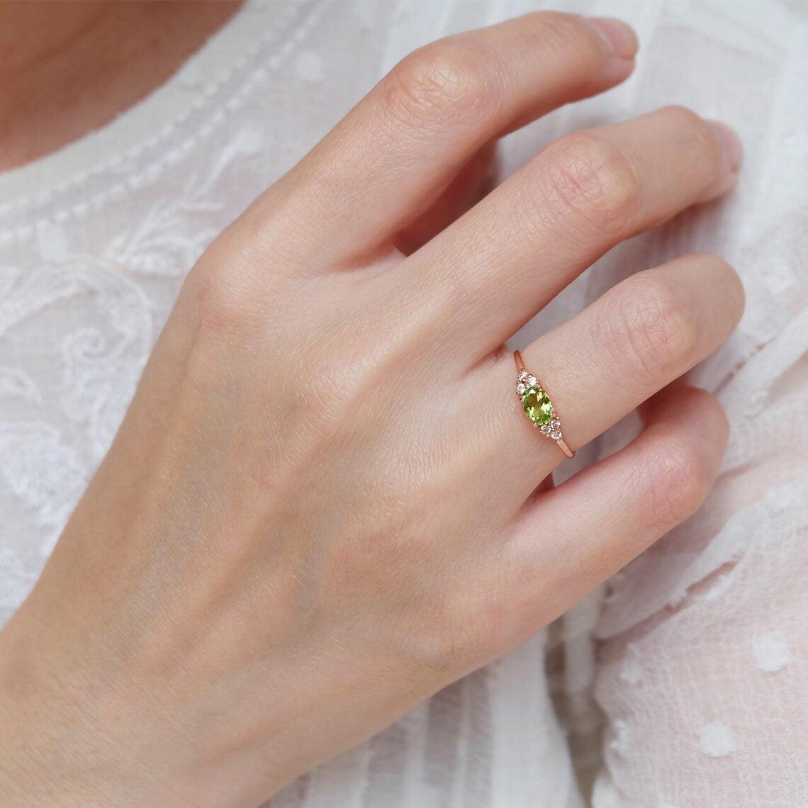 Peridot Diamond Ring Rosalie - SOVATS