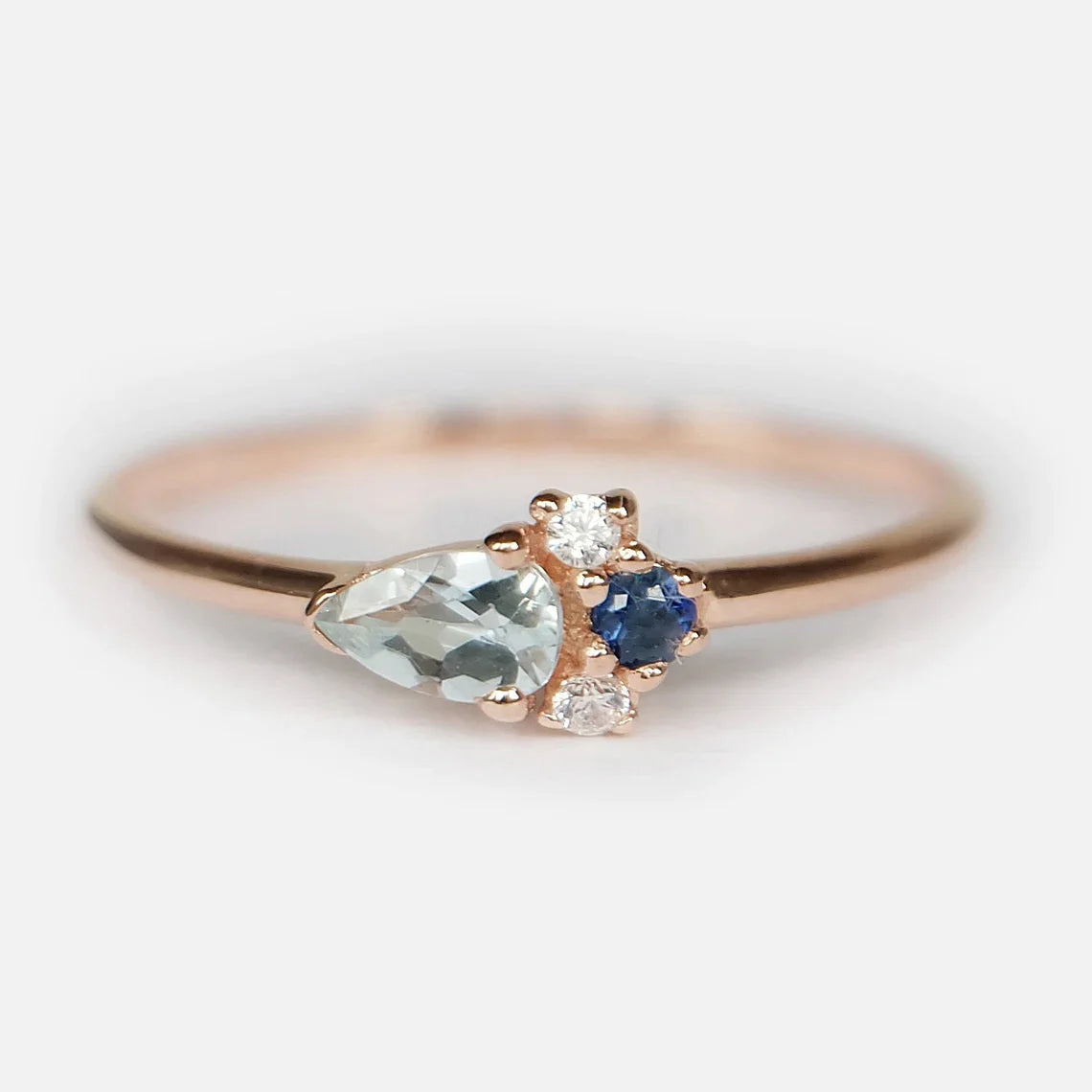Aquamarine Sapphire Diamond Ring Eleanor - SOVATS