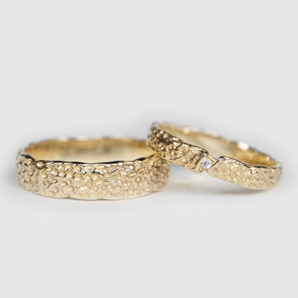 Textured Wedding Ring Set Augusta - SOVATS