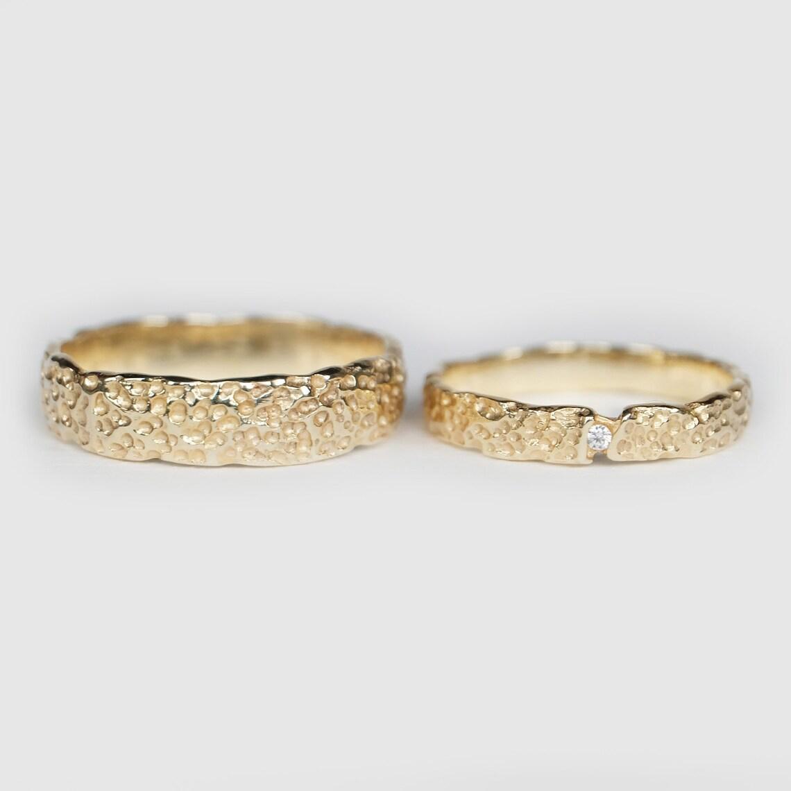 Textured Wedding Ring Set Augusta - SOVATS