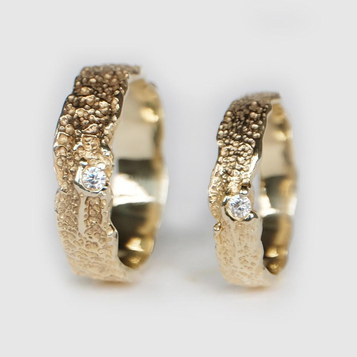 Textured Wedding Ring Set Valentin - SOVATS