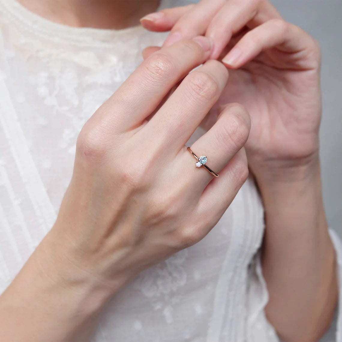 Aquamarine Opal Ring Harmonie