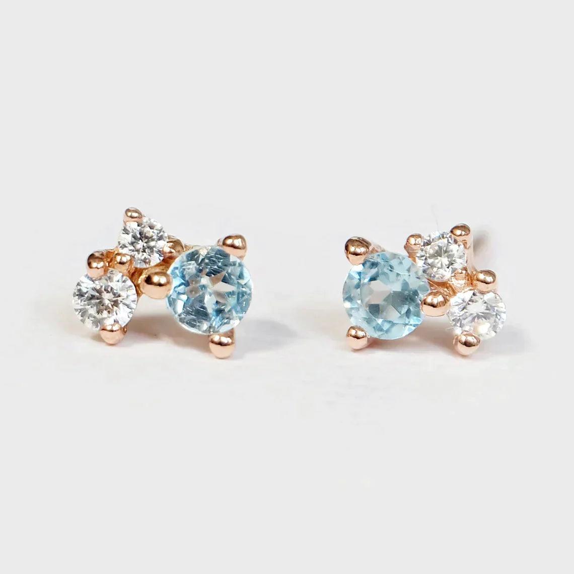 Gift Aquamarine Earrings Olivia - SOVATS