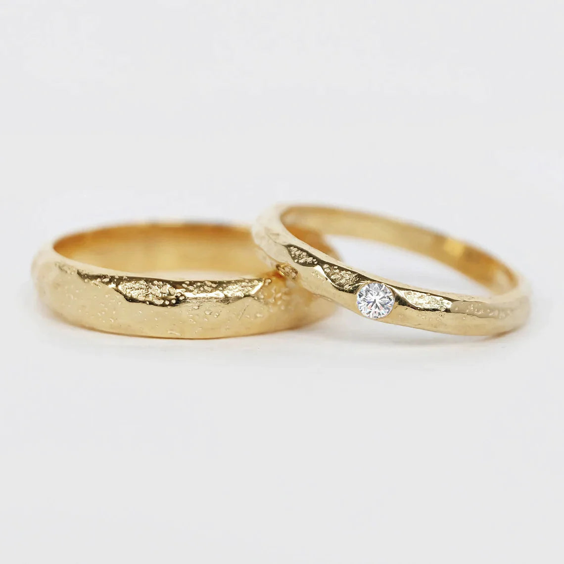 Textured Wedding Ring Set Laura - SOVATS