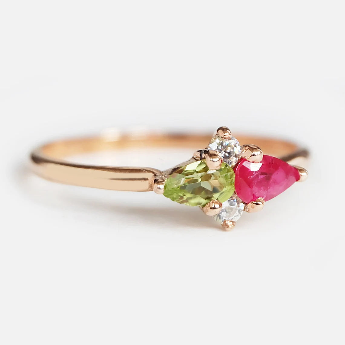 Ruby Peridot Ring Cellinia