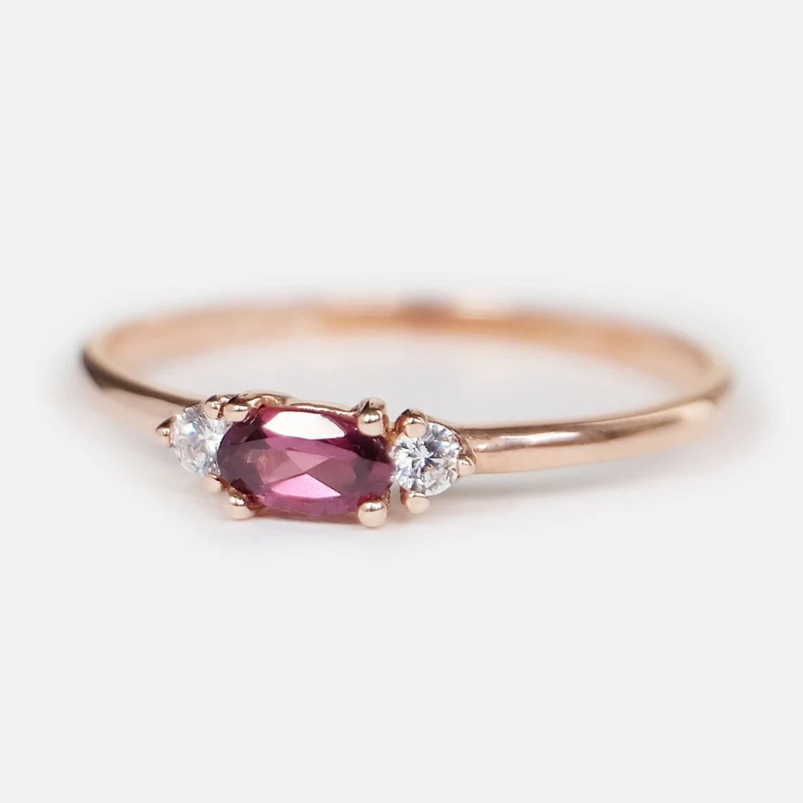 Rhodolite Diamond Ring Afina