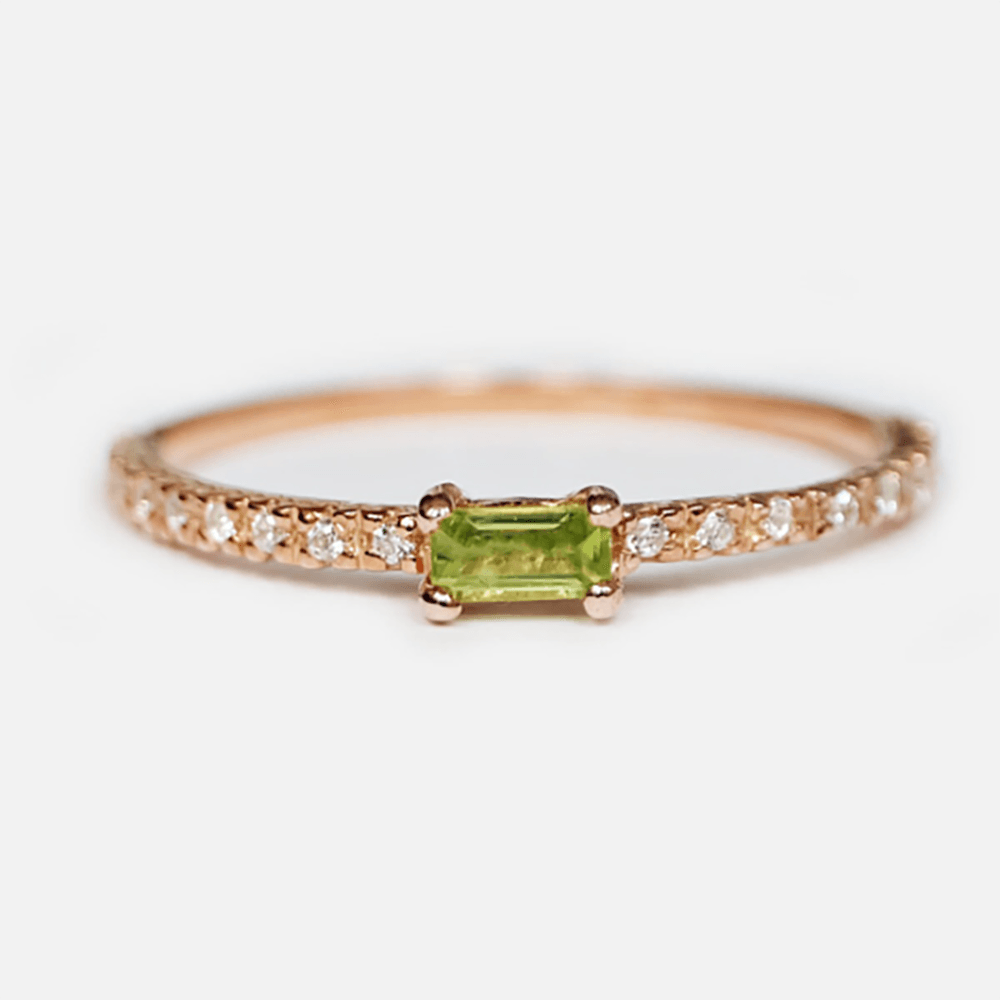 Peridot Baguette Ring Bacchetto - SOVATS