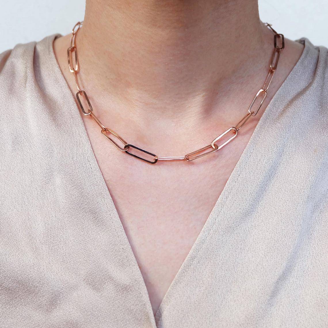 Large Paperclip Necklace Adira - SOVATS