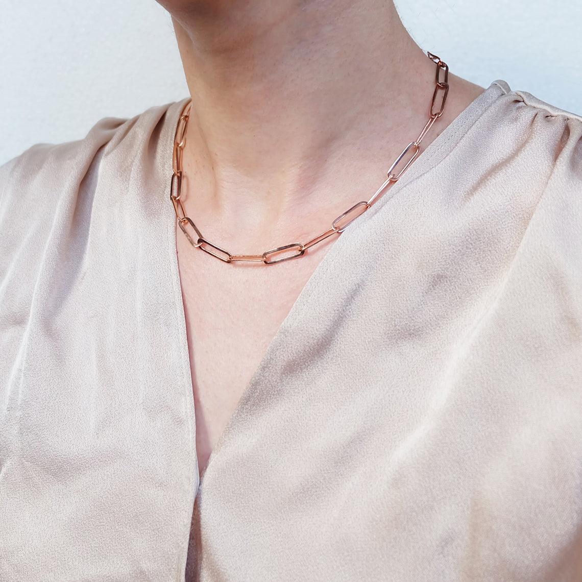 Large Paperclip Necklace Adira - SOVATS