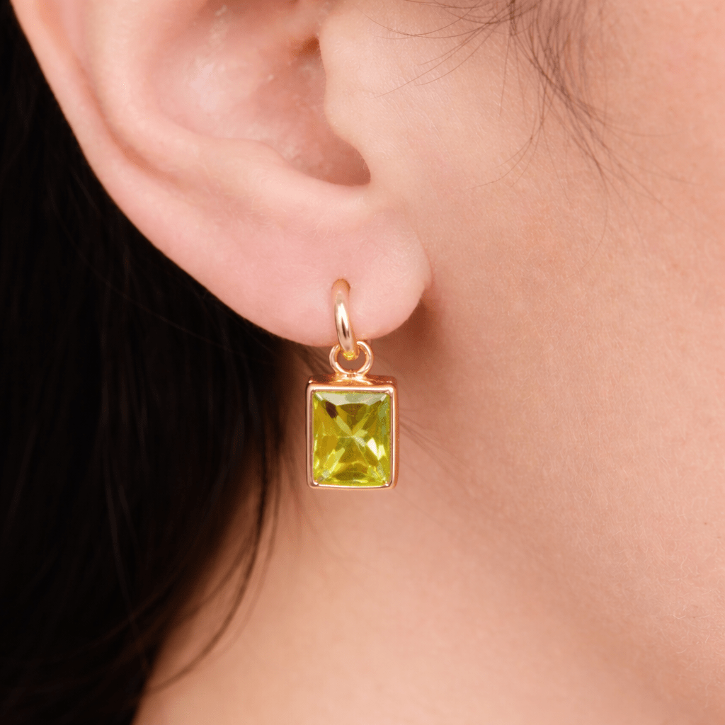 Lemon Quartz Gold Earrings Richa - SOVATS