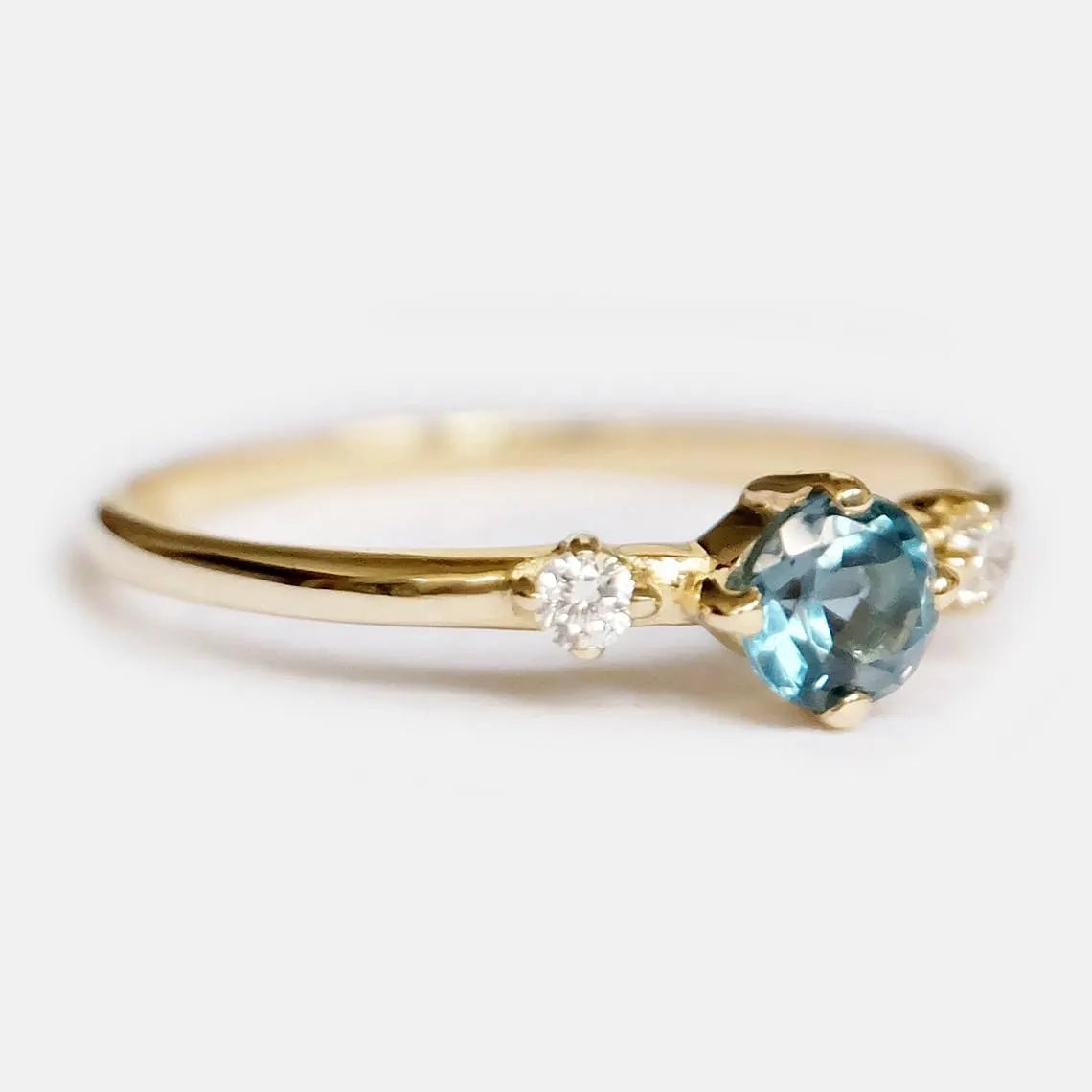 London Blue Topaz Diamond Ring Narcissa - SOVATS