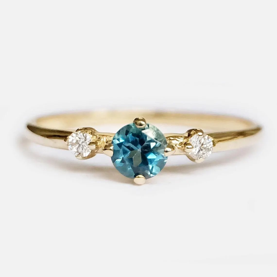 London Blue Topaz Diamond Ring Narcissa - SOVATS