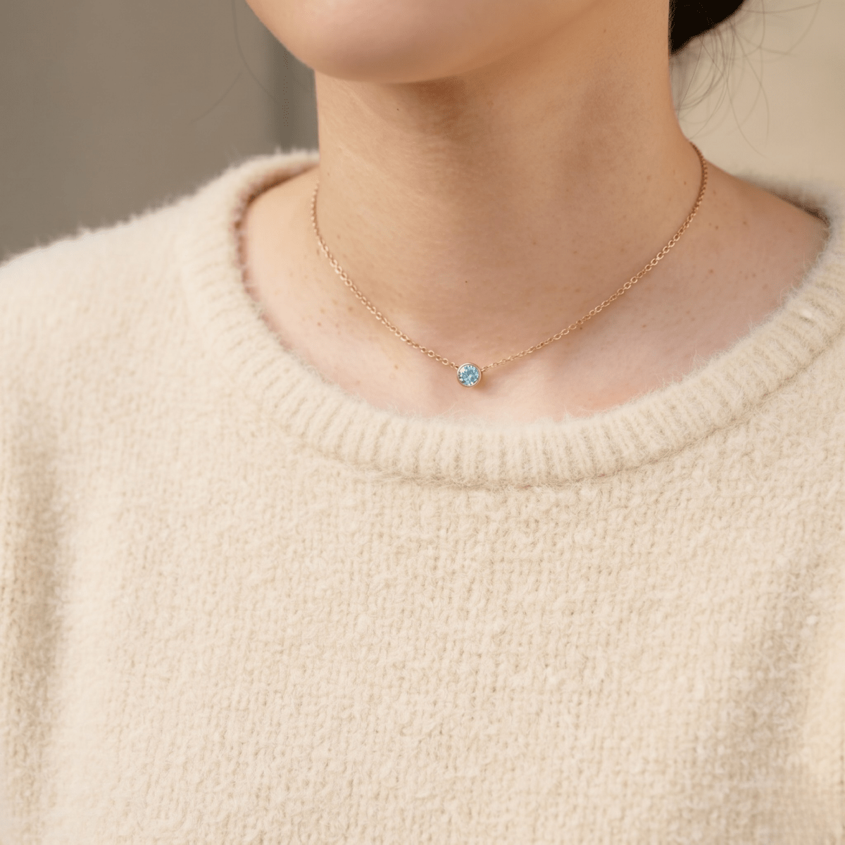 March's Birthstone Necklace Eldora - SOVATS
