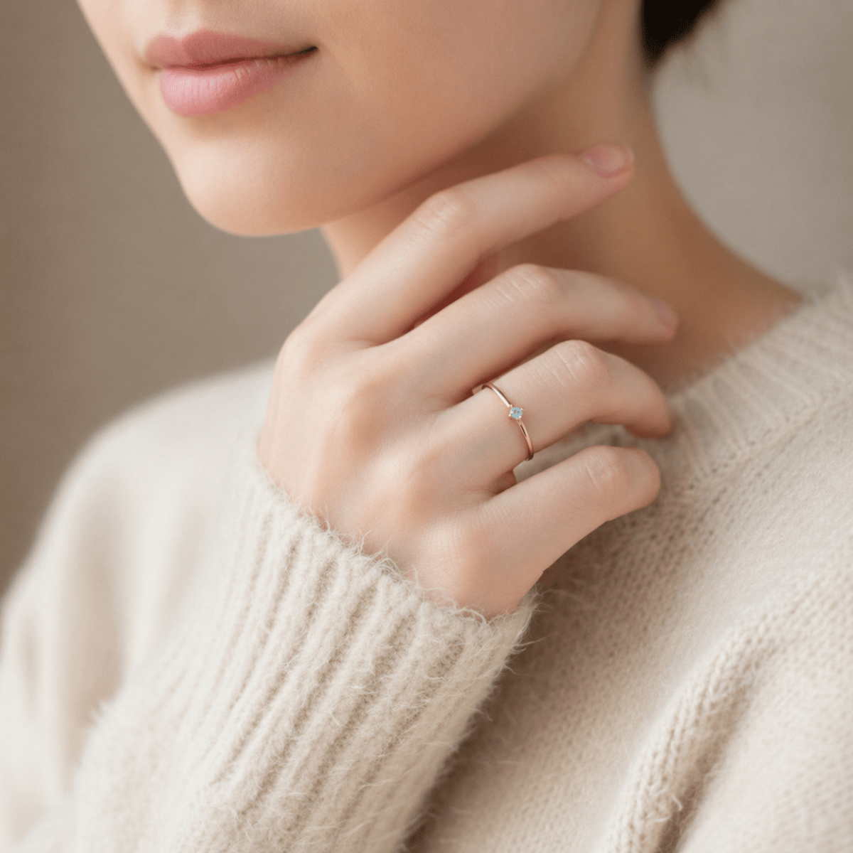 March's Birthstone Ring Leona - SOVATS