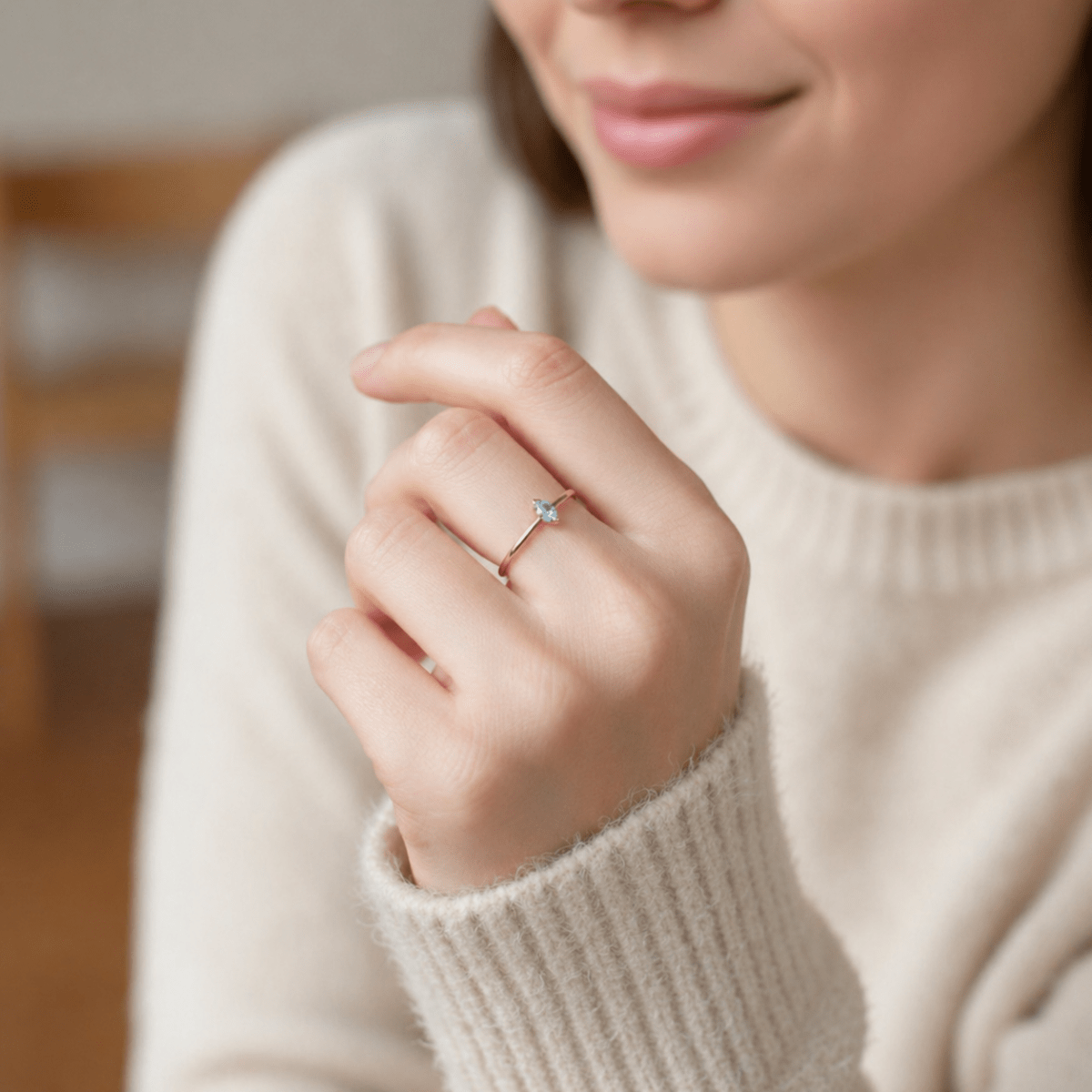 March's Birthstone Ring Sana - SOVATS