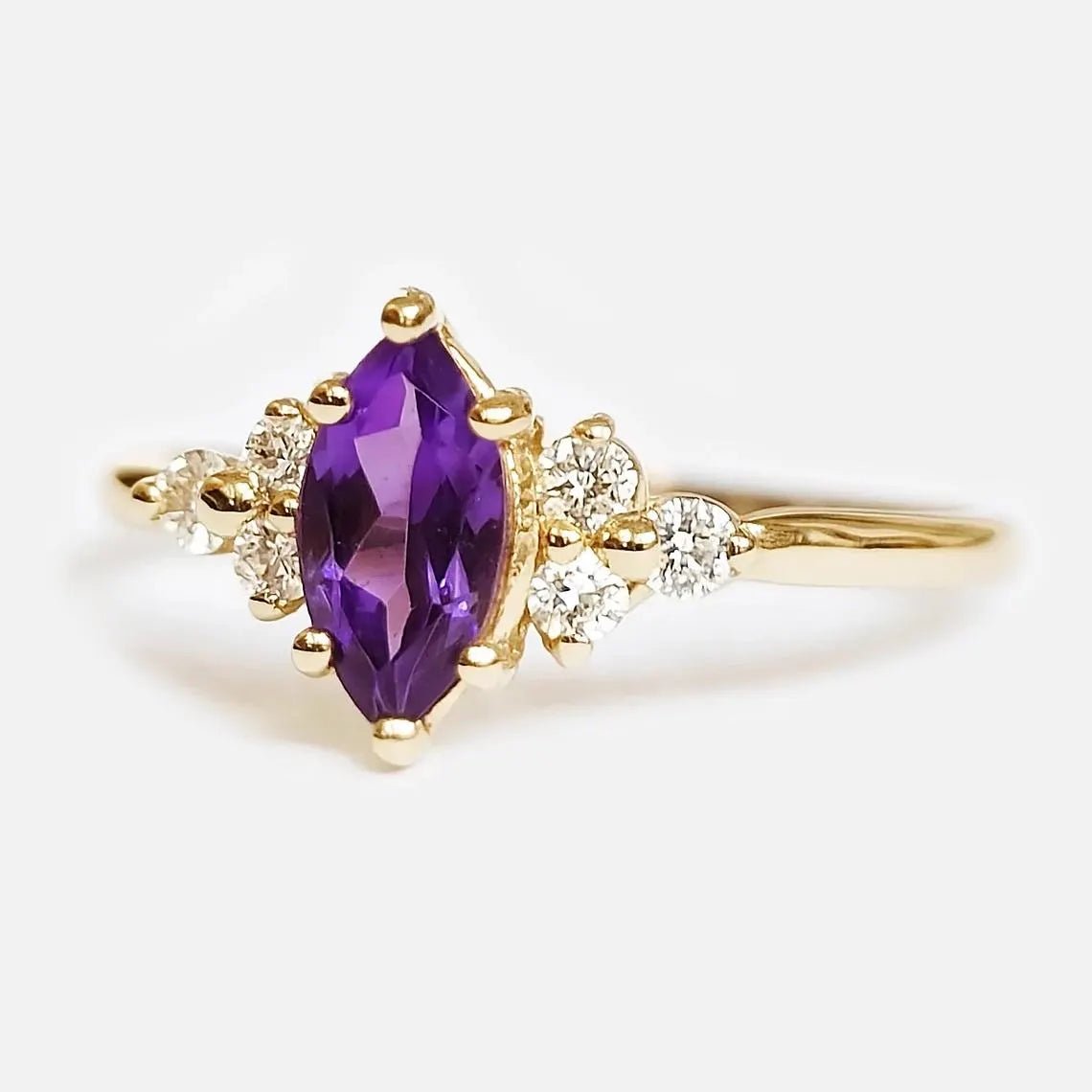 Marquise Amethyst Diamond Ring Renée - SOVATS