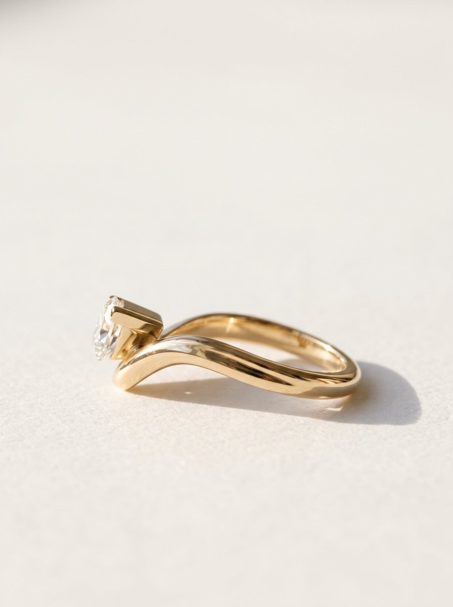 Marquise Lab Diamond Curved Floating Ring - SOVATS