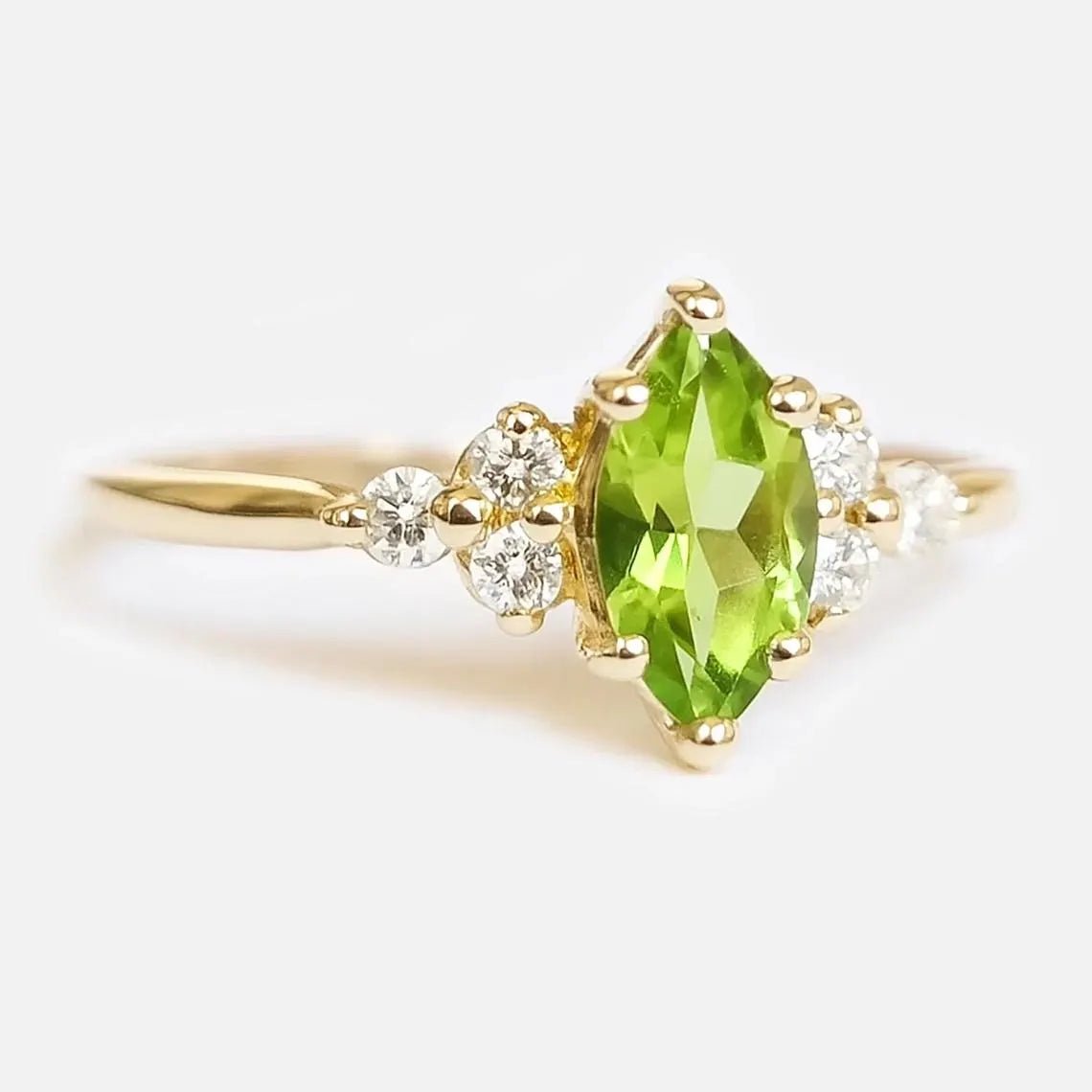 Marquise Peridot Diamond Ring Renée - SOVATS
