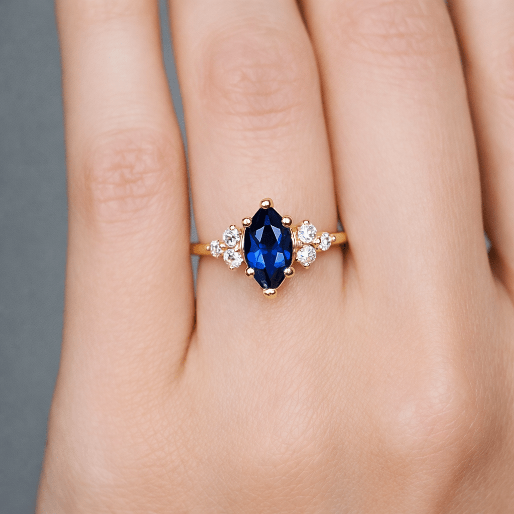 Marquise Sapphire Diamond Ring Renée - SOVATS