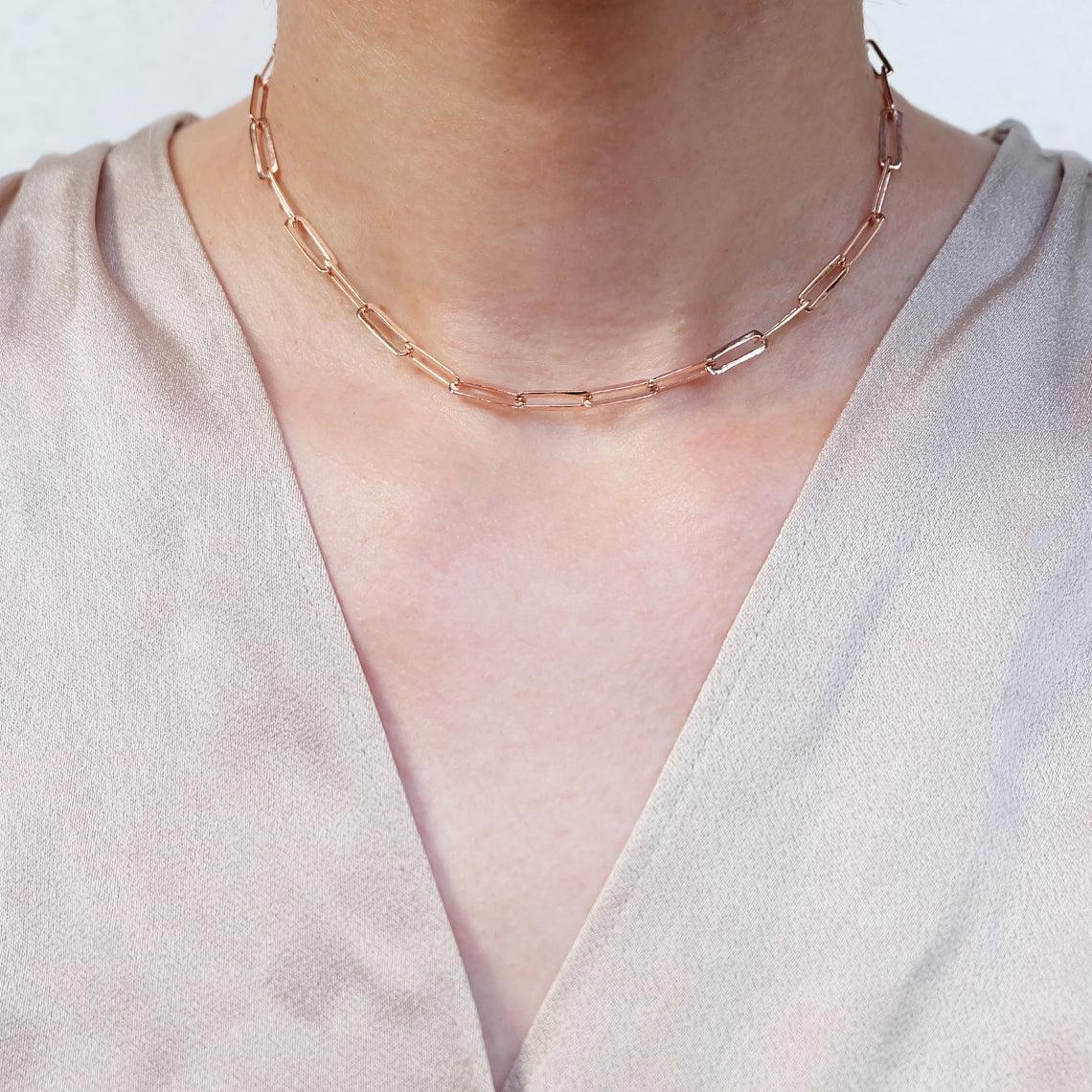 Medium Paperclip Necklace Adira - SOVATS