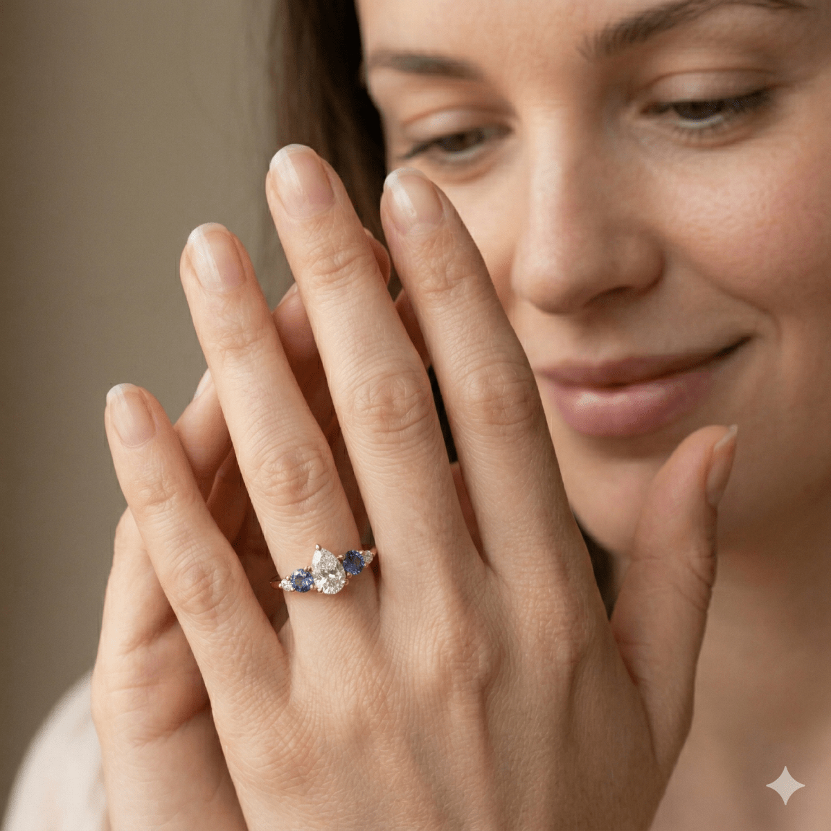 Moissanite Alexandrite Diamond Engagement Gold Ring Astraeus - SOVATS