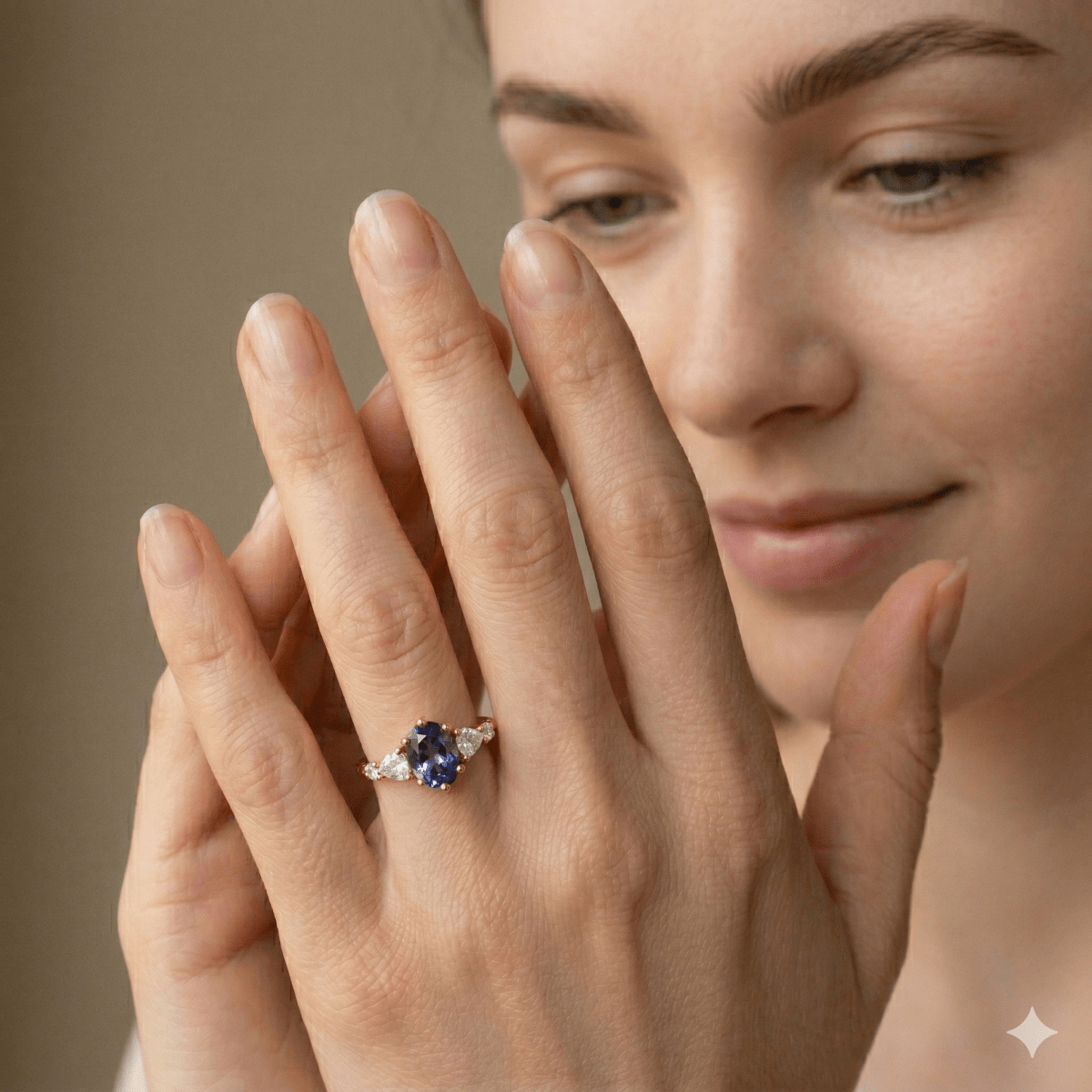 Moissanite Alexandrite Diamond Engagement Gold Ring Tessa - SOVATS