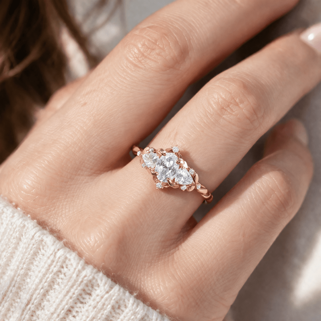 Moissanite Diamond Engagement Gold Ring Kiran - SOVATS