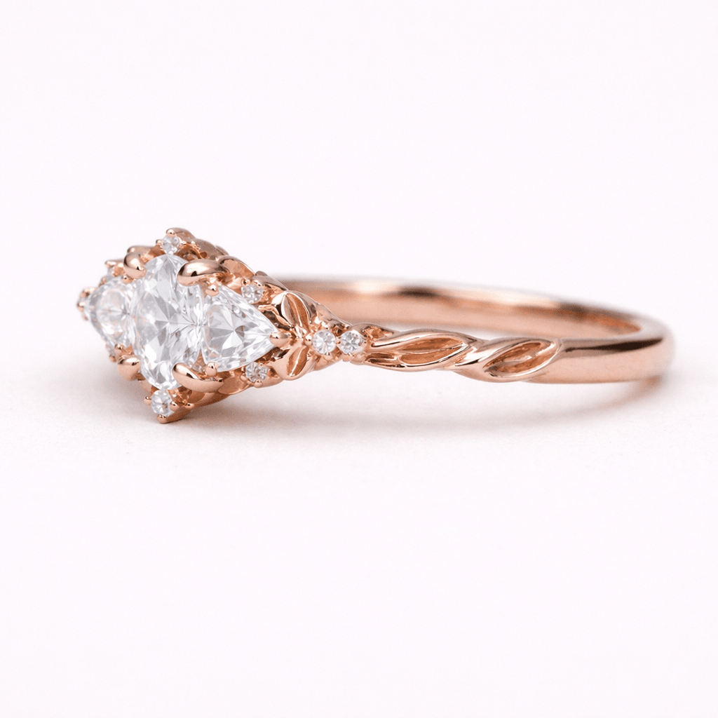 Moissanite Diamond Engagement Gold Ring Kiran - SOVATS