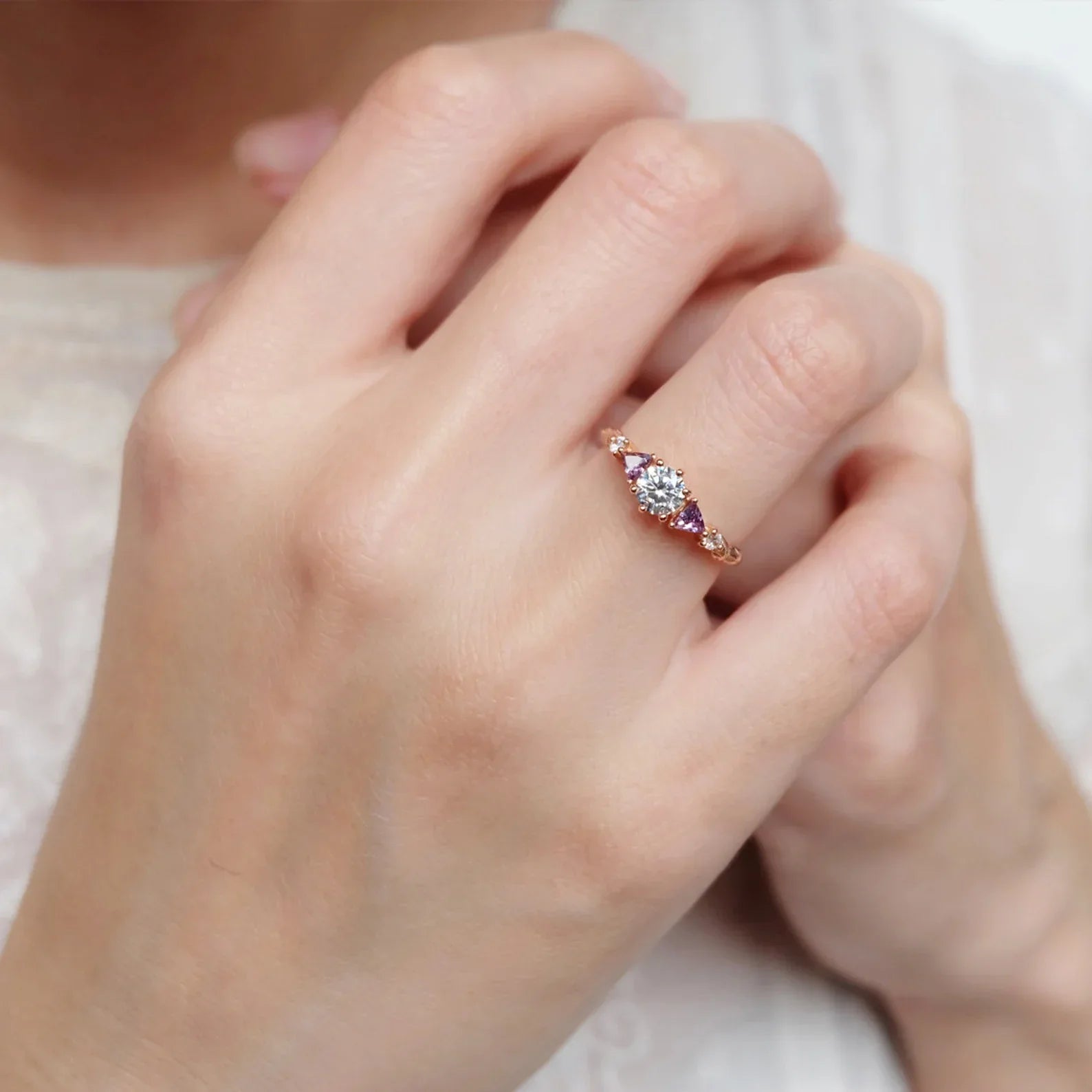 Moissanite Engagement Ring Ami - SOVATS