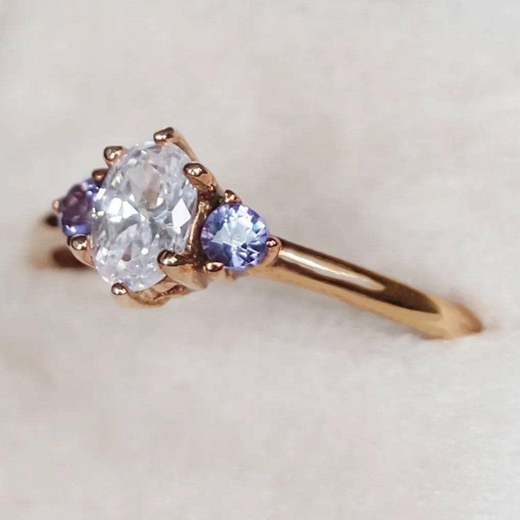 Moissanite Engagement Ring Elan - SOVATS
