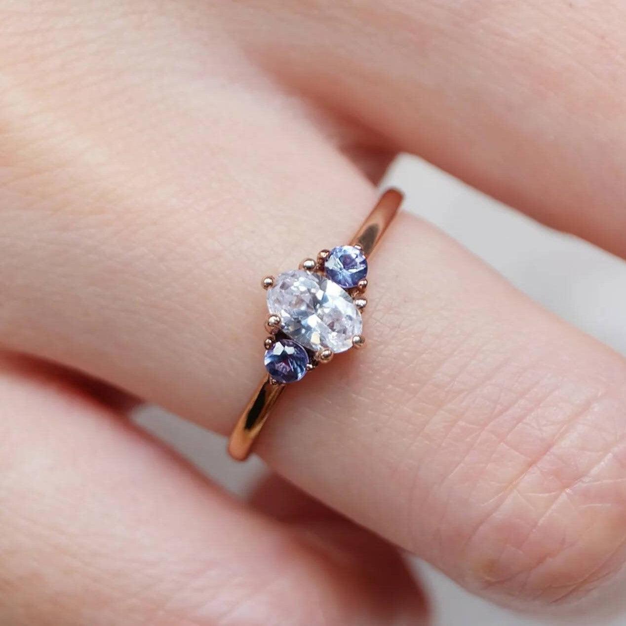 Moissanite Engagement Ring Elan - SOVATS