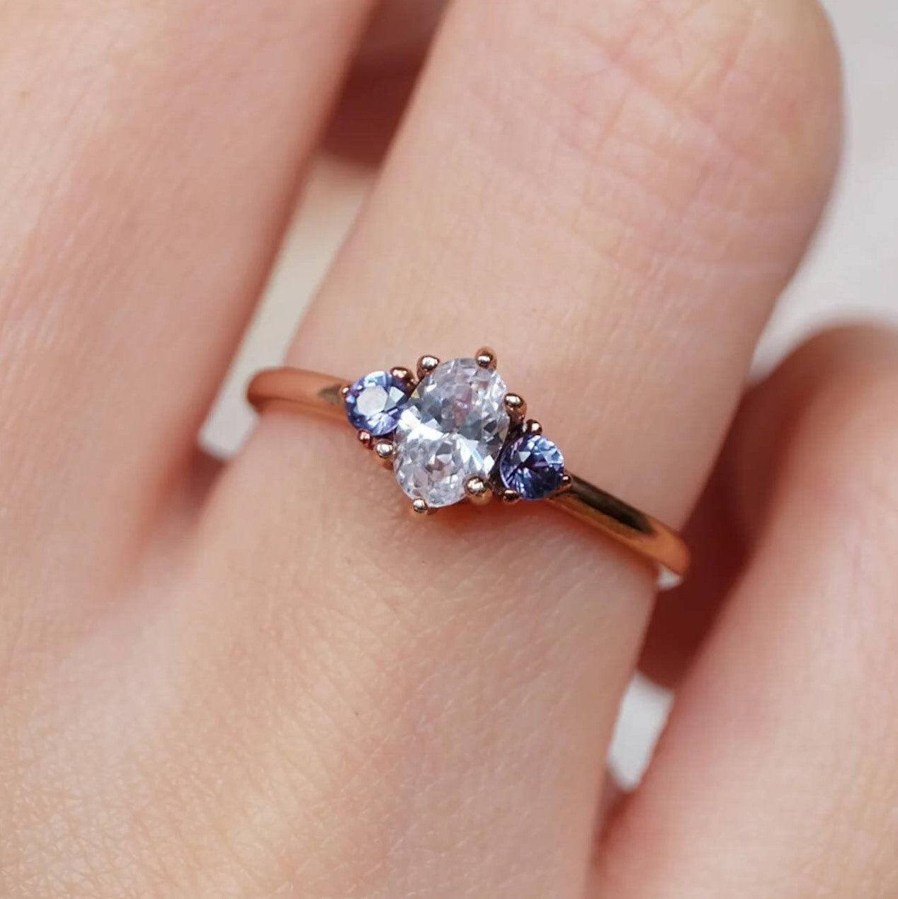Moissanite Engagement Ring Elan - SOVATS
