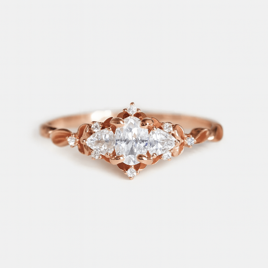 Moissanite Engagement Ring Kiran - SOVATS