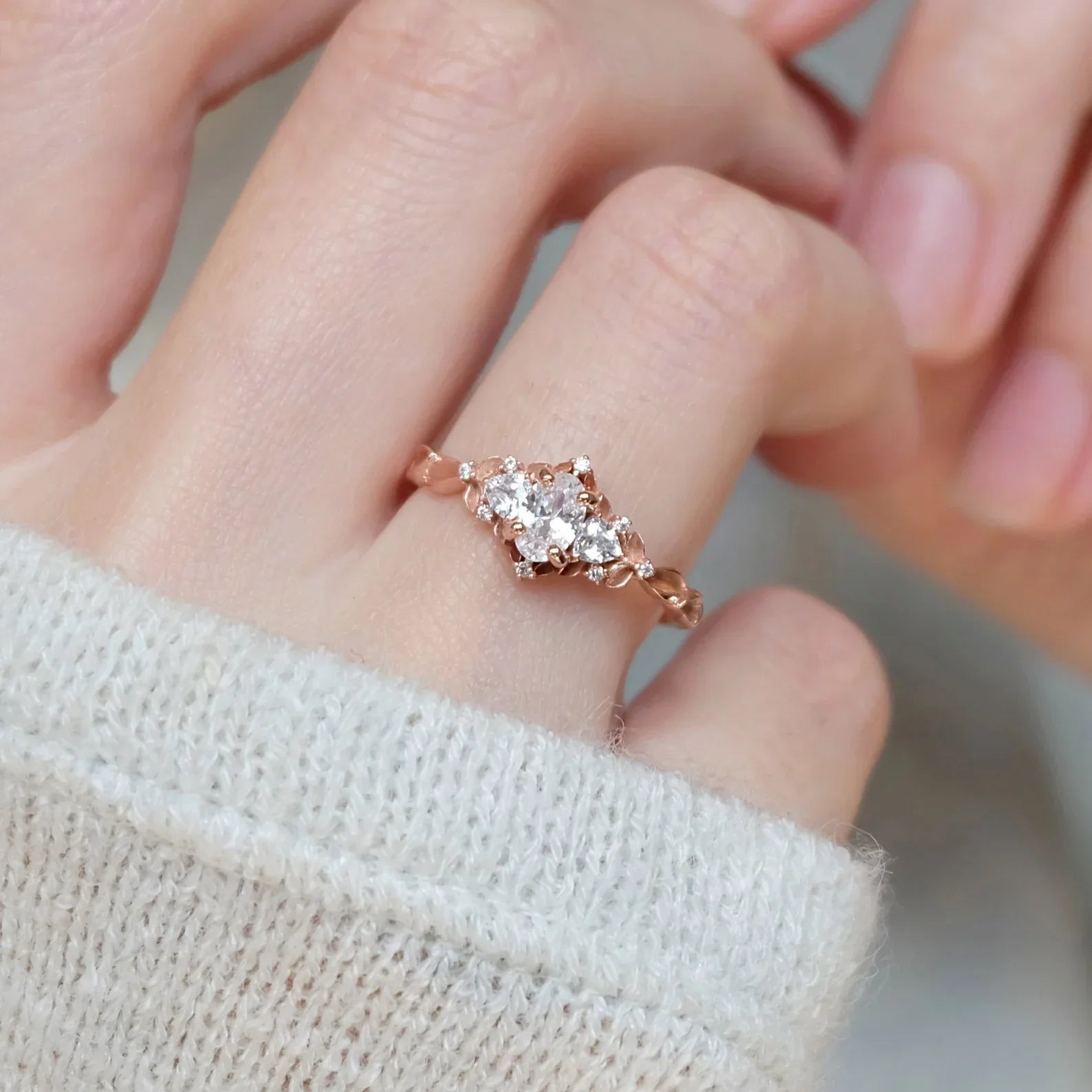 Moissanite Engagement Ring Kiran - SOVATS