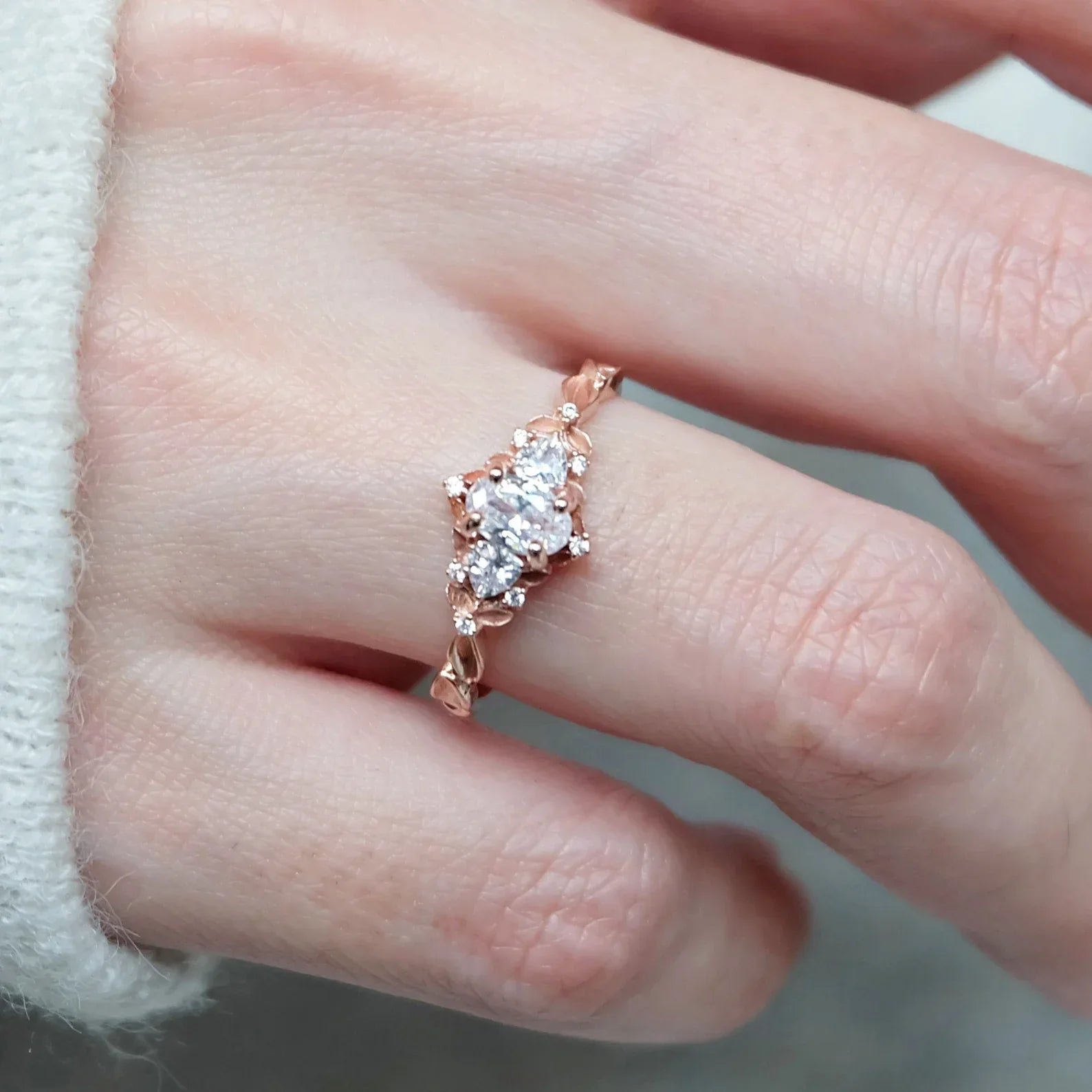 Moissanite Engagement Ring Kiran - SOVATS