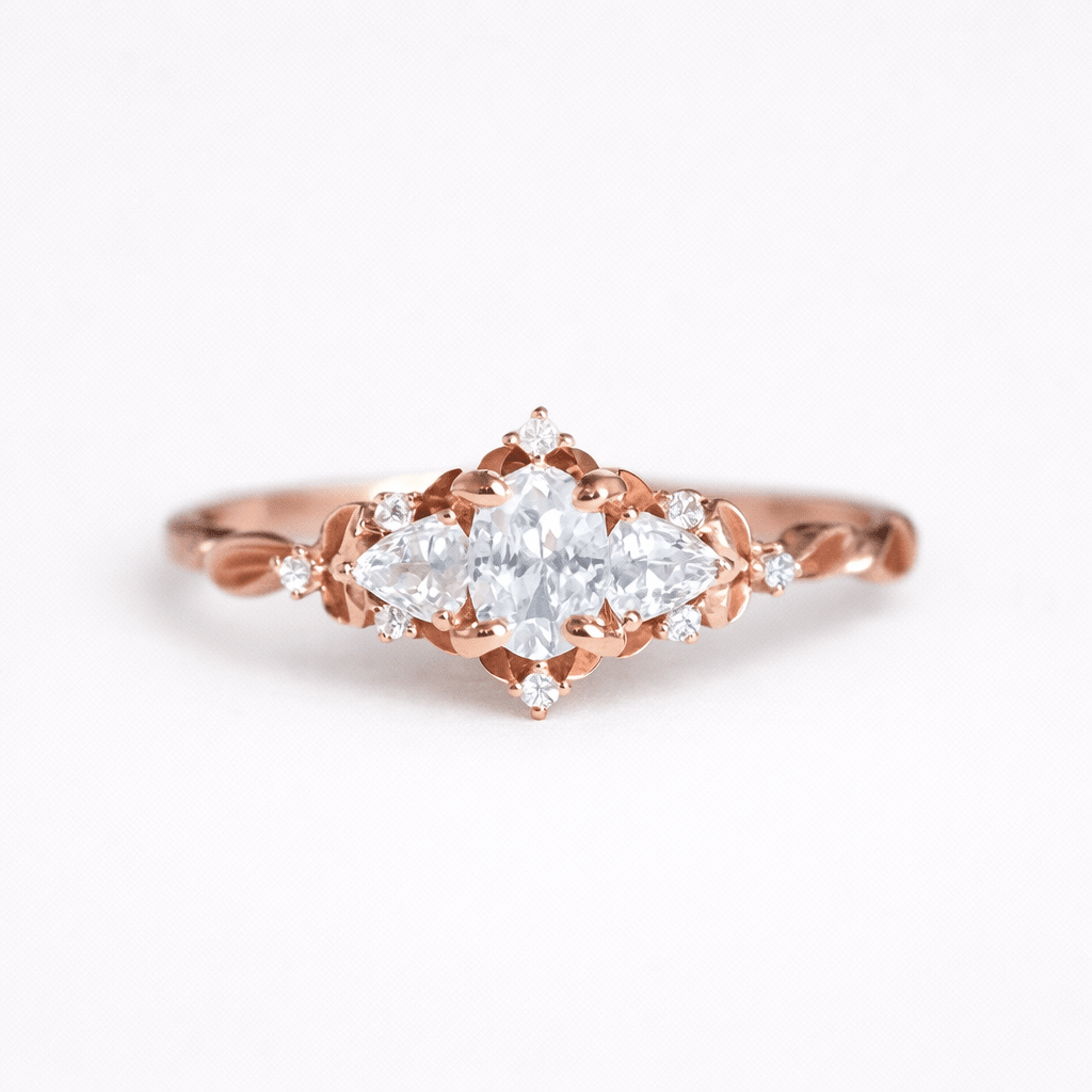 Moissanite Engagement Ring Kiran - SOVATS